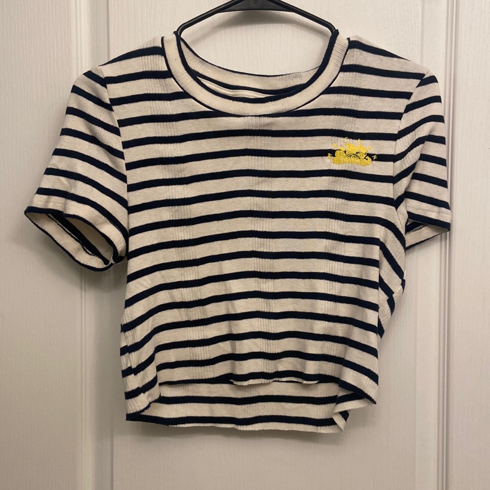 Mother cropped striped tee